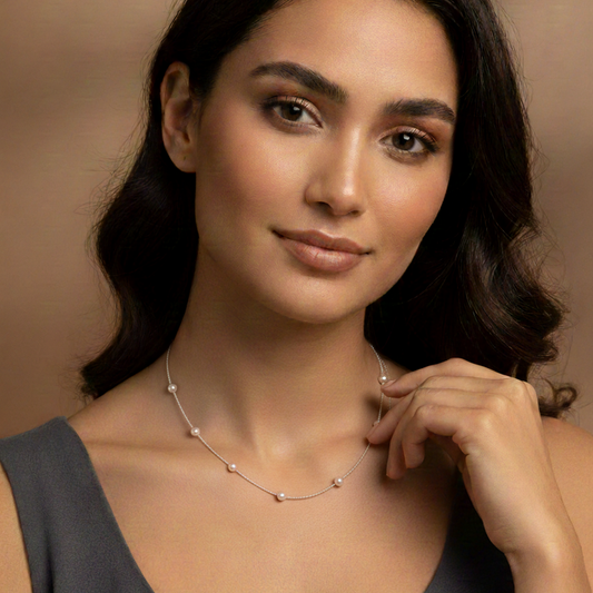 Pearl Drop Slim Necklace