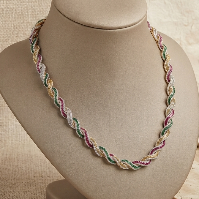 Multi Colour AD Necklace