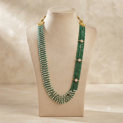 Green Crystal Multi-Layer Statement Necklace