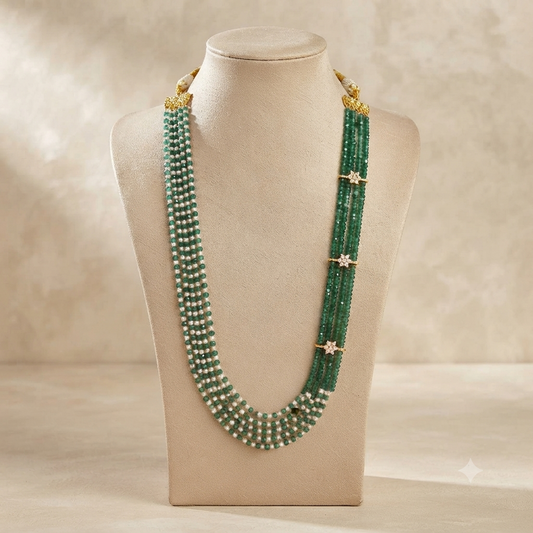 Green Crystal Multi-Layer Statement Necklace