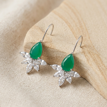 Green Hoop Style earrings