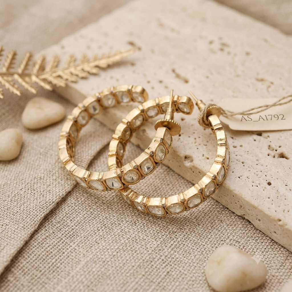 Papiha Polki Hoop Earrings