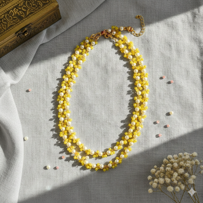 Pearl And Yellow Necklace