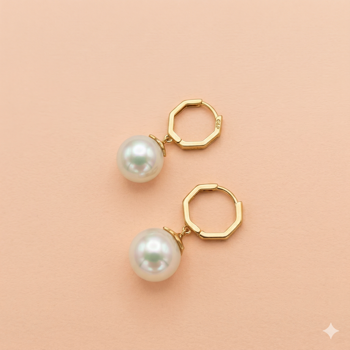 Pearl Drop Hoop Earrings
