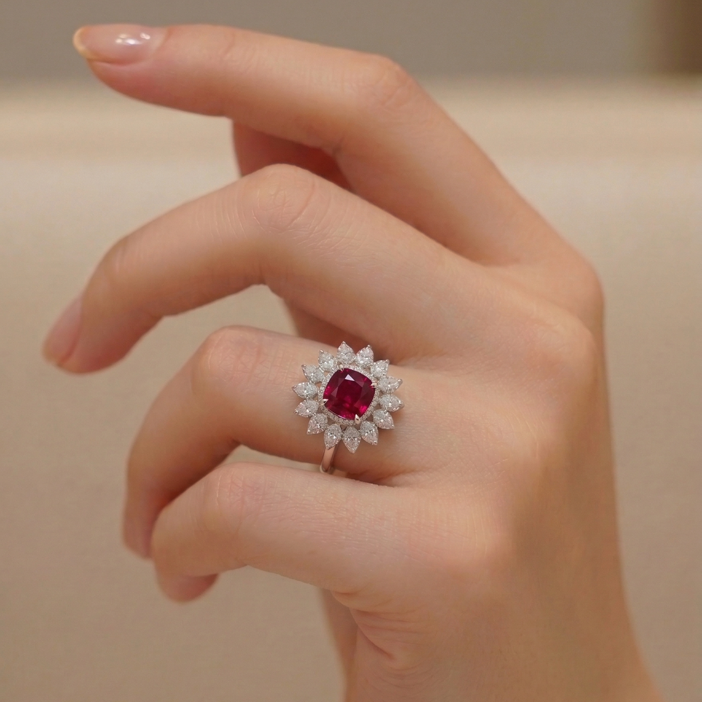 Ruby stone ad ring