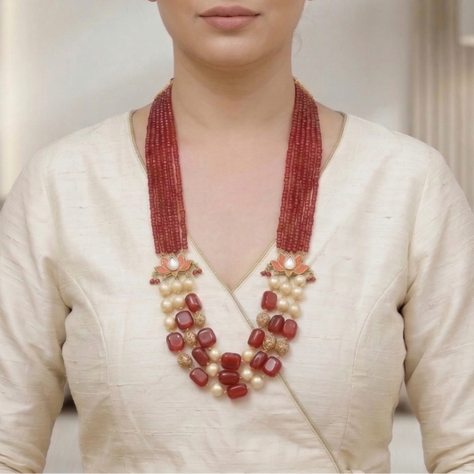 Shivani Ruby Coloured Necklace