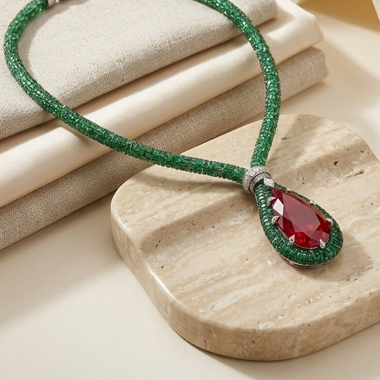Ruhani Ruby Drop Necklace