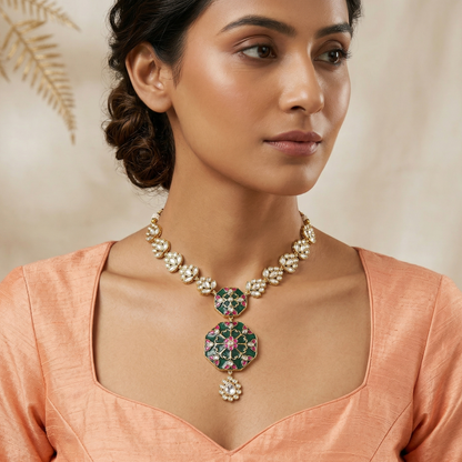 Neeva Inlay Work Necklace Set
