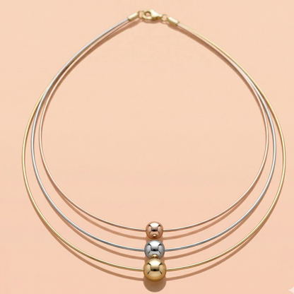 Amy Three Toned Modern Neckalce