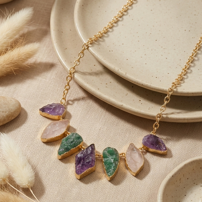 Celestial Gem Drop Necklace