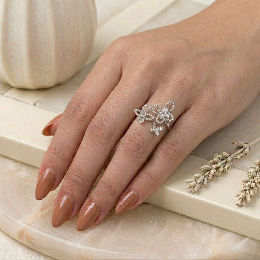Butterfly American Diamond Ring
