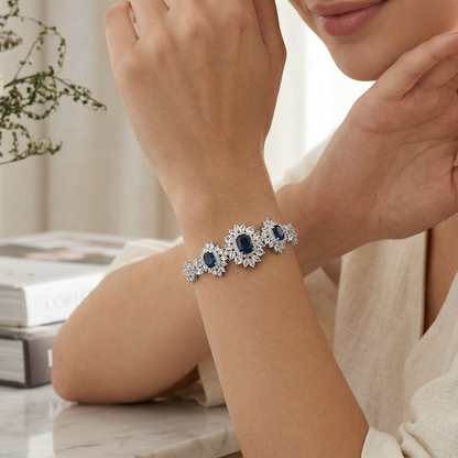 Devika Blue Stone Openable Zirconia Bracelet