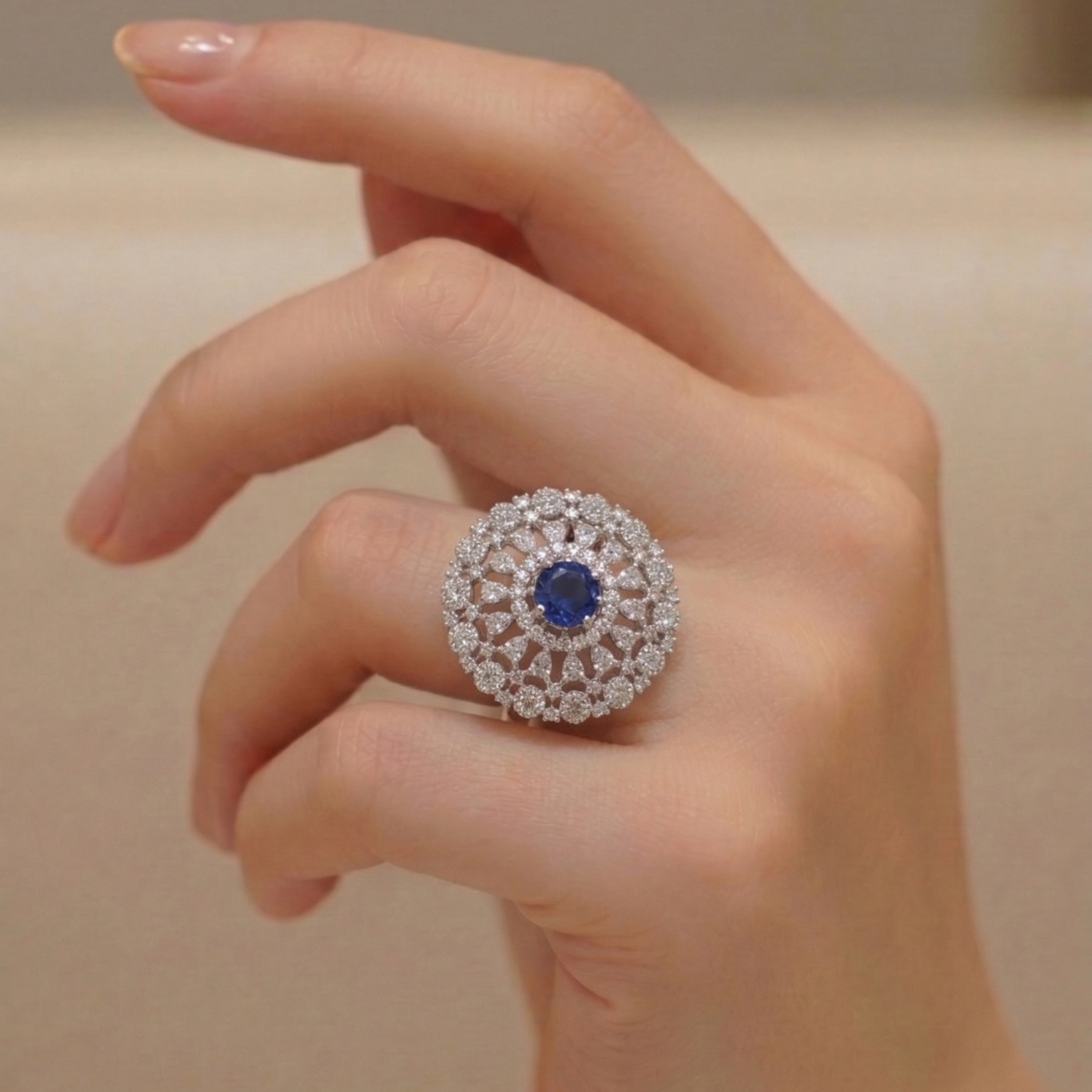 Blue zirconia earring