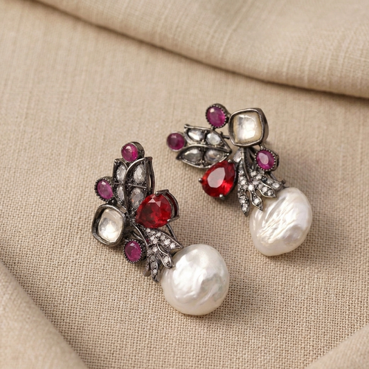 Geetika Baroque and Coloured Stone Earrings