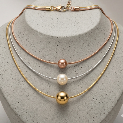 Golden Aura Pearl Necklace