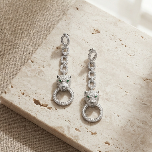 Long Panther Earrings