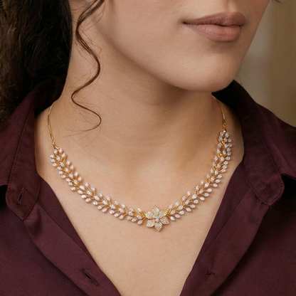 Apeksha Two Toned Zirconia Necklace Set