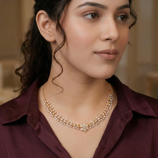 Apeksha Two Toned Zirconia Necklace Set