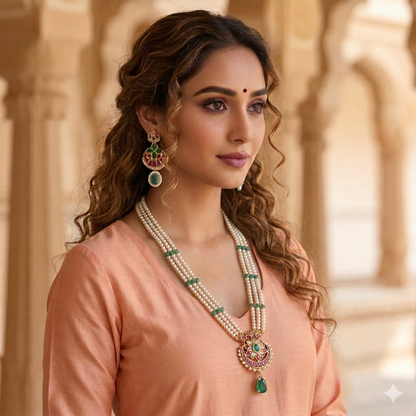Virasat Pearl Layered Necklace Set