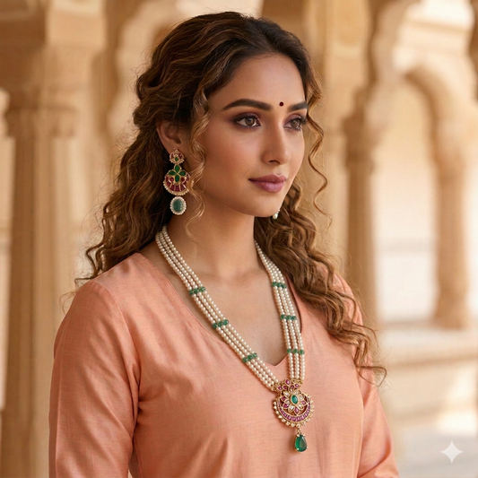 Virasat Pearl Layered Necklace Set