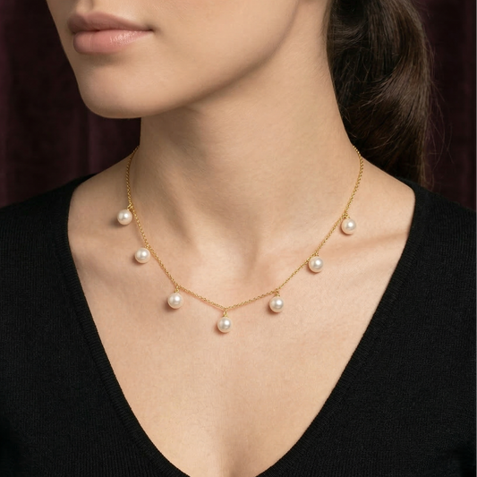 Gold Droplet Chain Necklace