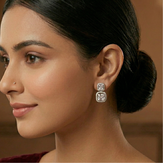 Princess Cut Zirconia Earrings