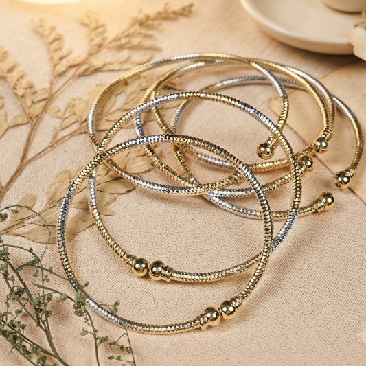 Safira Dual Plating 6 Bangle Stack