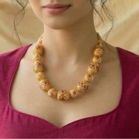 Gold Coral Hasli Necklace