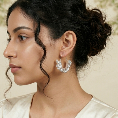 Flora Stainless Steel Hoop Earrings