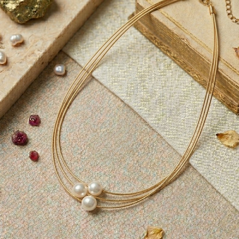 Nene Three Toned Pearl Layered Necklace