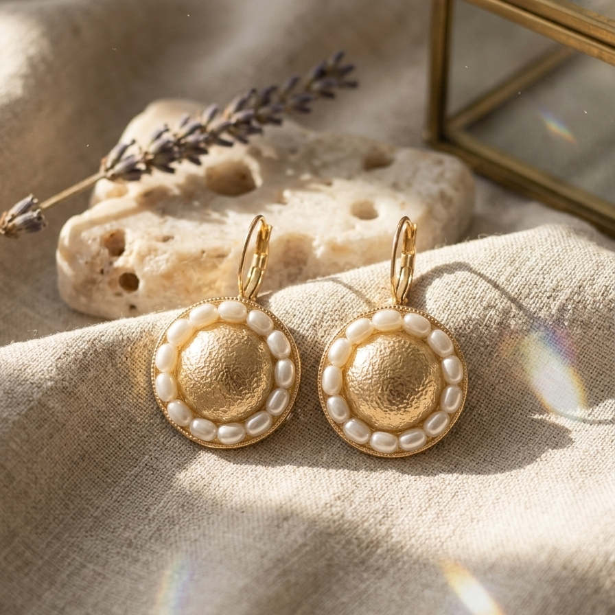 Mitali Matt Gold Earrings