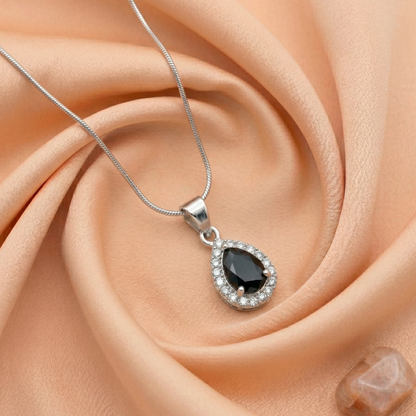 black zirconia pendant set