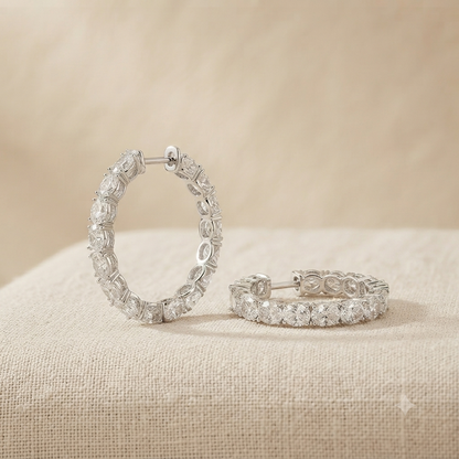 Marquis Zirconia Hoop Earrings
