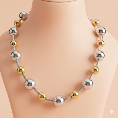 Two Tone Pearl Necklace