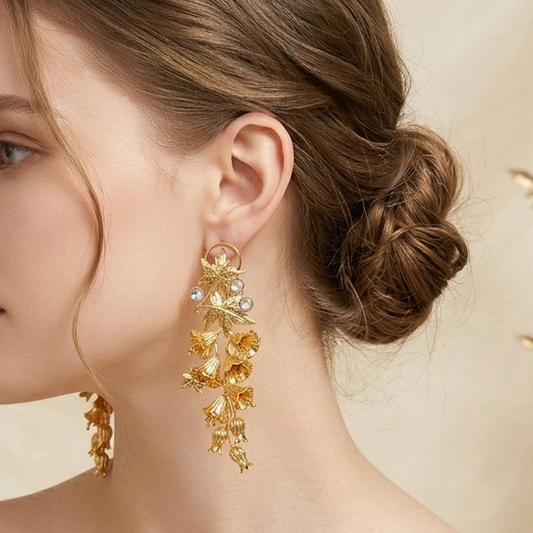 Gold Leafy Earrings