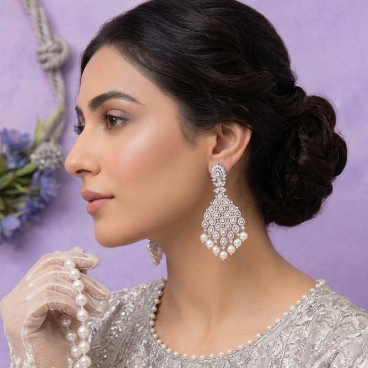 Ziana Pearl Drop Dangler Earrings