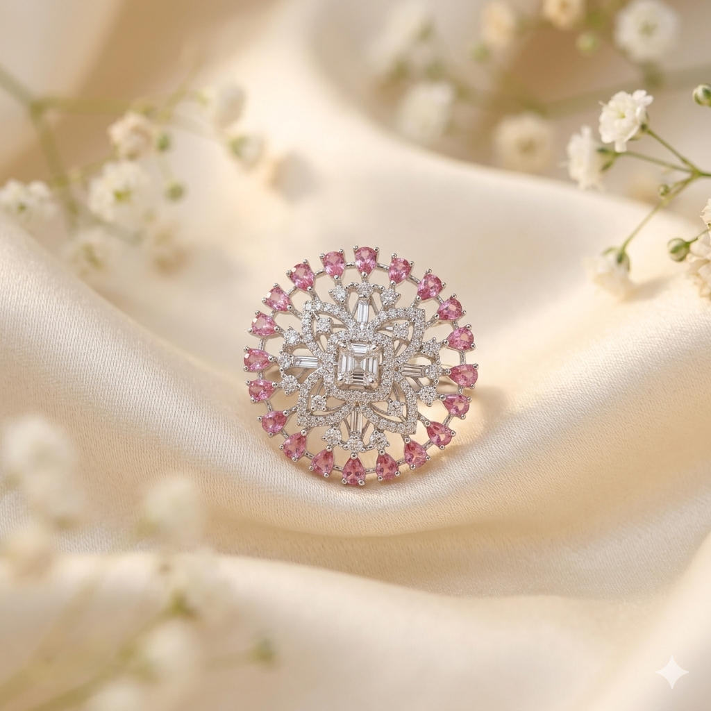 Ruby  pink ad ring