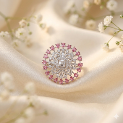 Ruby  pink ad ring