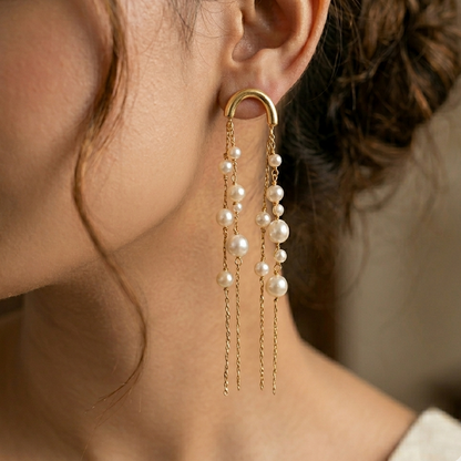 Pearl Drop Dangler Earrings