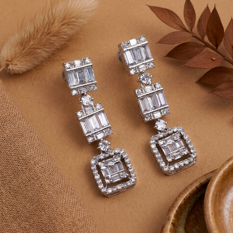 Baguette Layered Earrings