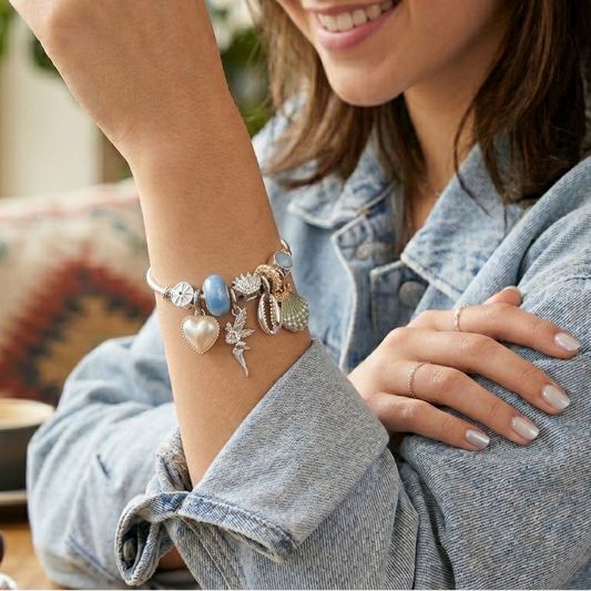 Blue Beads Fairy Charms Bracelet