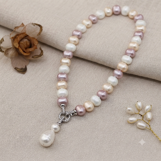Gunjita Pastel Toned Pearl Drop Necklace