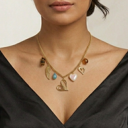 Heart Shaped Charm Chain Necklace