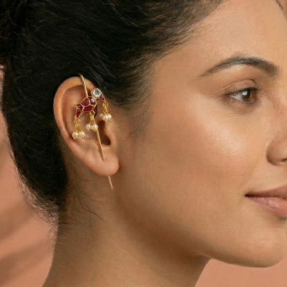 Deep Pink Needle Earrings