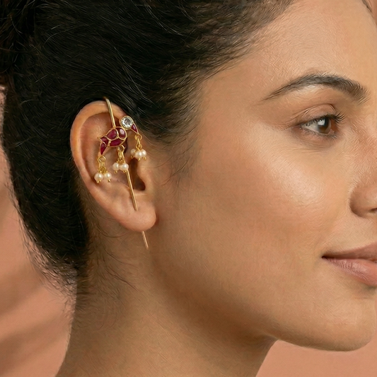 Deep Pink Needle Earrings