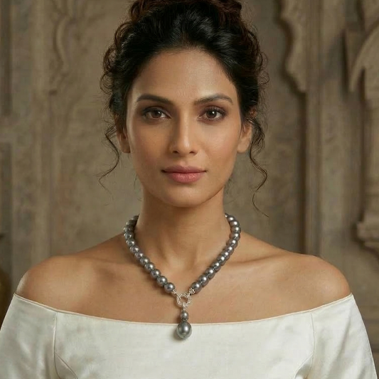 Aarohi Grey Pearl Necklace