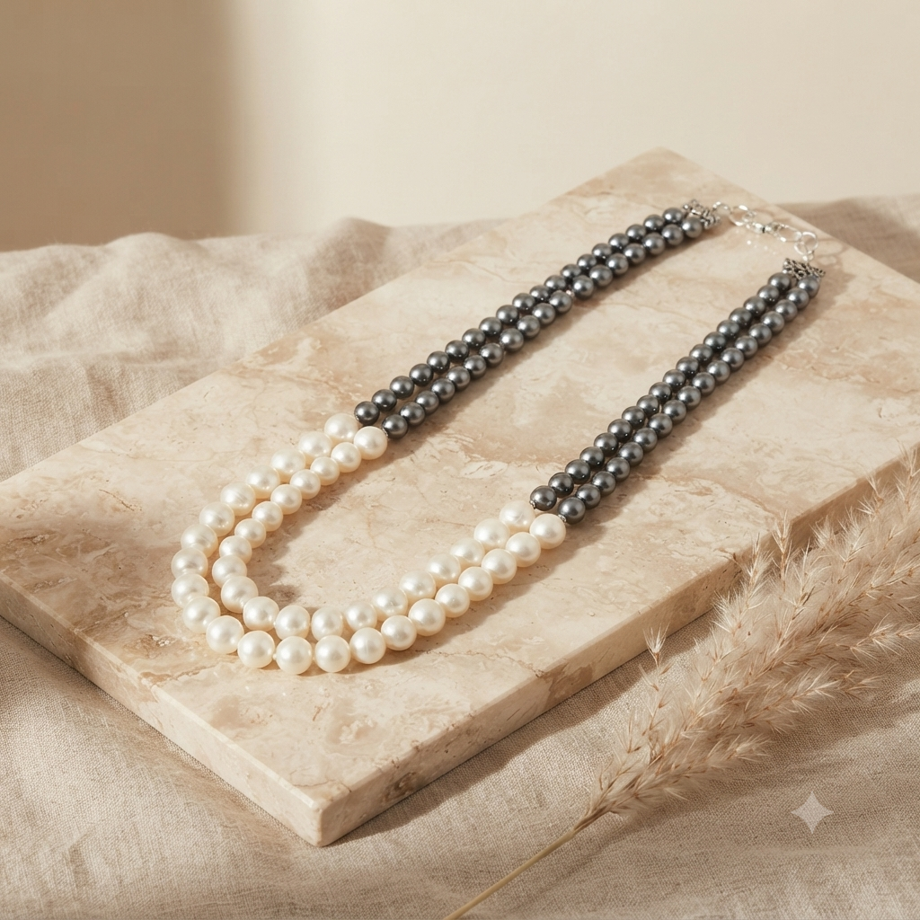 Grey & White  Necklace