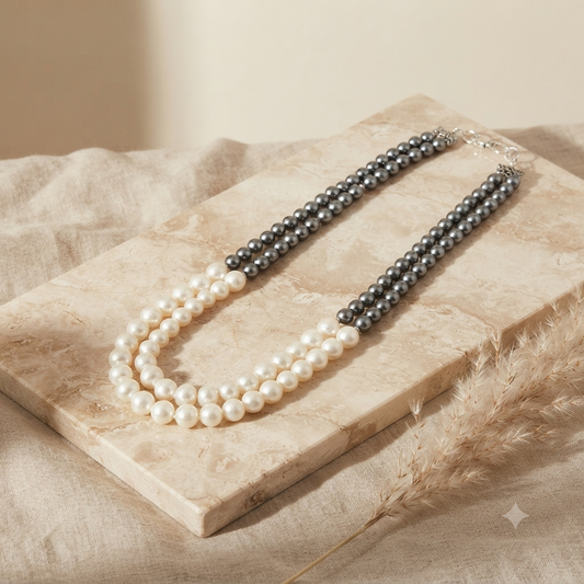 Grey & White  Necklace