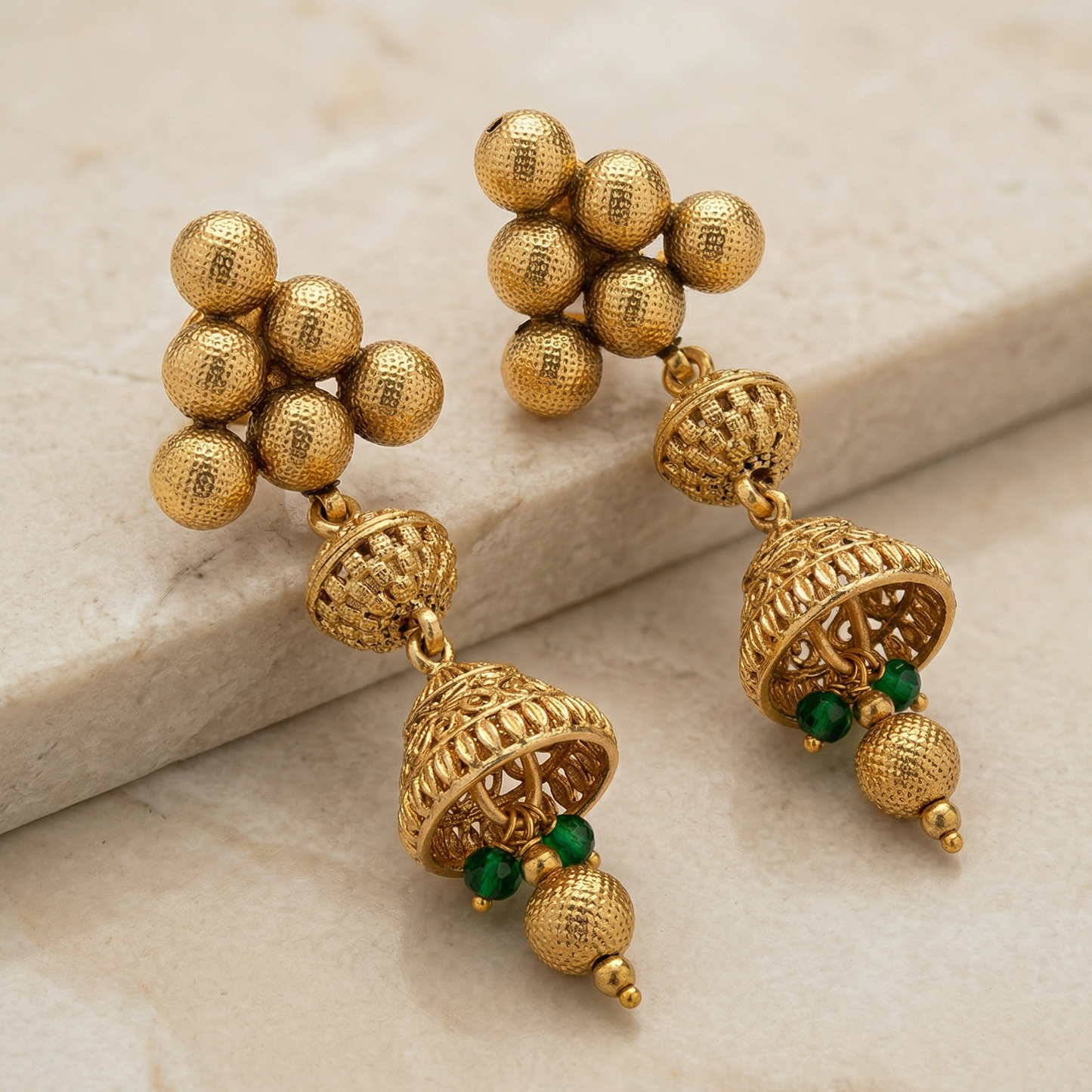 Temple Jhumki Earrings