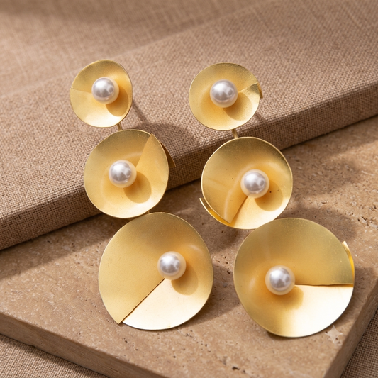 Modern Layered Pearl Earrings